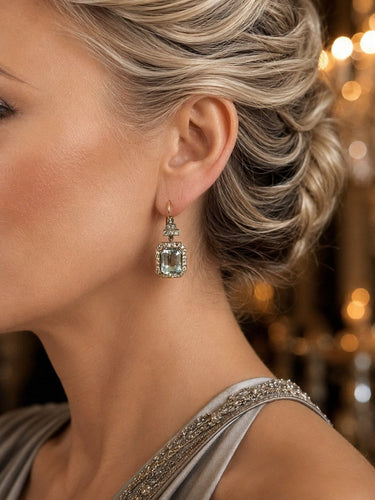 Boucles d'oreilles Boucles d'oreilles vintage en or, argent, aigues-marines et diamants 58 Facettes 50483