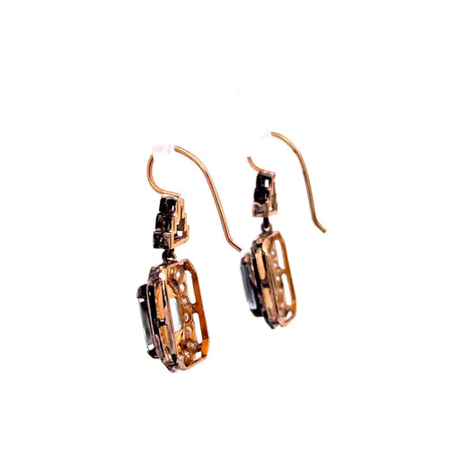 Boucles d'oreilles Boucles d'oreilles vintage en or, argent, aigues-marines et diamants 58 Facettes 50483