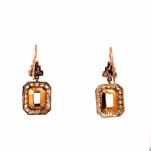 Boucles d'oreilles Boucles d'oreilles vintage en or, argent, aigues-marines et diamants 58 Facettes 50483