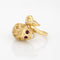 Bague 58 Bague lion vintage en or jaune 18 carats, diamants et rubis 58 Facettes G12697