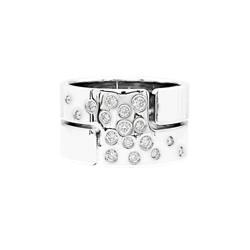 Bague 55 Dinh Van Seventies - Bague en or blanc et diamants 58 Facettes 35875