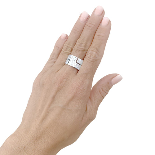 Bague 55 Dinh Van Seventies - Bague en or blanc et diamants 58 Facettes 35875