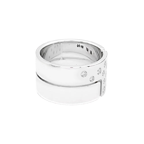 Bague 55 Dinh Van Seventies - Bague en or blanc et diamants 58 Facettes 35875