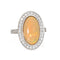 Bague Bague cocktail ovale opale de feu et diamants en or blanc 18k 58 Facettes G12677