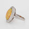 Bague Bague cocktail ovale opale de feu et diamants en or blanc 18k 58 Facettes G12677