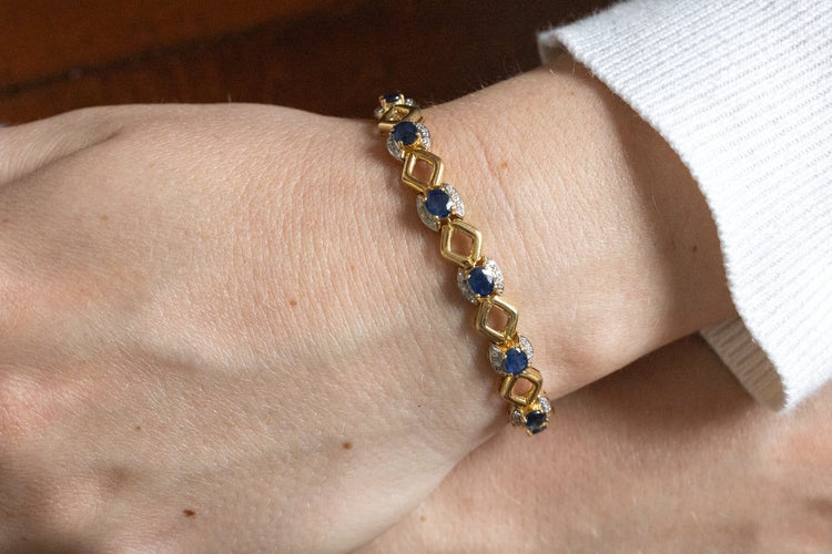 Bracelet Bracelet en or 18 carats, saphirs et diamants 58 Facettes 13436