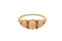 Edwardian ring in yellow gold, coral and diamonds 