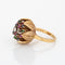 Bague 50 Bague tulipe vintage années 1960 en or jaune 18k, diamants et pierres 58 Facettes G12692