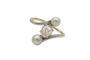 Antik ring i gult guld, Platin, diamant og perler 