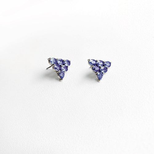 Boucles d'oreilles Eden - Boucles d'oreilles 4,2 ct en or blanc 18K et tanzanites 58 Facettes GER1025TZ