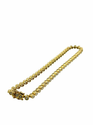 Bracelet Bracelet tennis en or jaune 18 carats et diamants 2,75 ct 58 Facettes BR1572