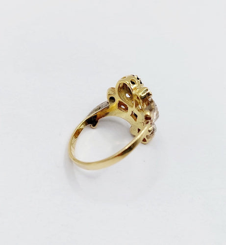 Bague 51 Bague duchesse en or 18k, argent, saphirs et diamants 58 Facettes A07447