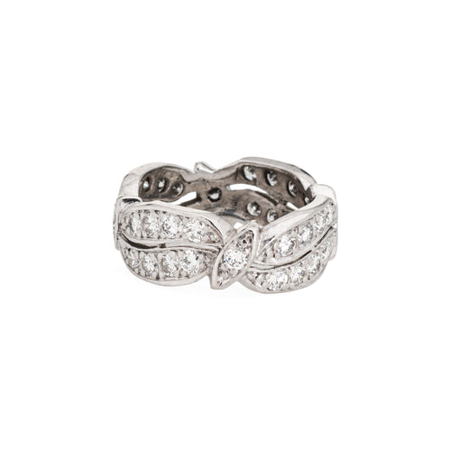 Bague 48 Bague éternité vintage - Alliance en platine 900 et diamants 58 Facettes G13401