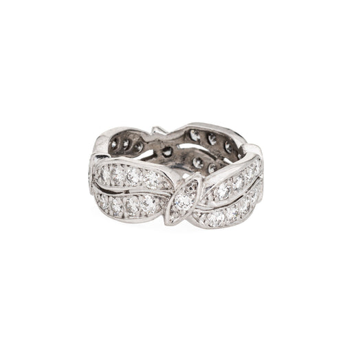 Bague 48 Bague éternité vintage - Alliance en platine 900 et diamants 58 Facettes G13401