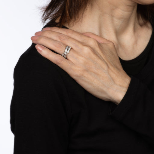 Bague 48 Bague éternité vintage - Alliance en platine 900 et diamants 58 Facettes G13401