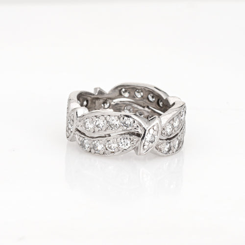 Bague 48 Bague éternité vintage - Alliance en platine 900 et diamants 58 Facettes G13401