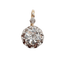 Ciondolo antico in oro rosa 18k, platino e diamante 