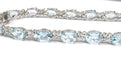 Bracelet Bracelet tennis en or blanc 18 ct avec aigue-marine et diamants 58 Facettes 451/26 D