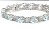 Bracelet Bracelet tennis en or blanc 18 ct avec aigue-marine et diamants 58 Facettes 451/26 D