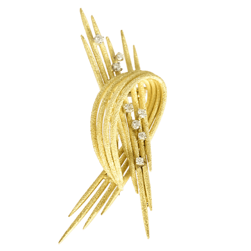 Jean Été - Broche en or jaune et diamants 58 Facettes BrocheJeanété
