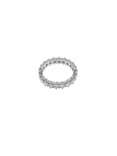 55 Alliance éternité HRD en or blanc 18 carats et diamants 58 Facettes A2085