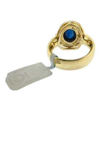 Bague et pendentif en or jaune, diamants et saphirs, certifiés IGI 58 Facettes PA1523
