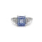 Bague 54 Bague en platine, diamants et saphir Ceylan non chauffé 3,50 ct 58 Facettes SA028