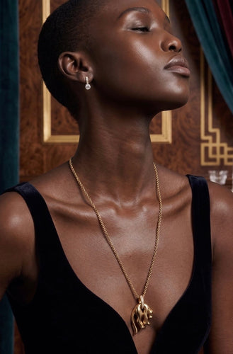 Collier Cartier Panthère - Collier pendentif en or jaune 18 carats et diamants 58 Facettes F38