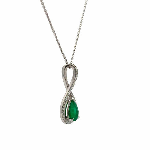 Pendentif Imperial Heritage - Pendentif en or blanc, diamants et émeraude 58 Facettes 50484