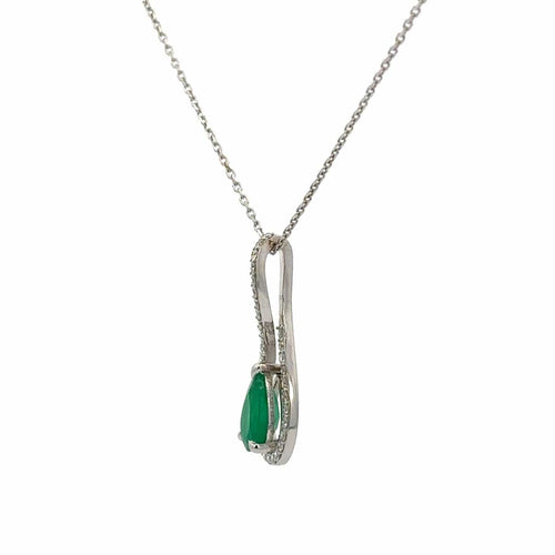 Pendentif Imperial Heritage - Pendentif en or blanc, diamants et émeraude 58 Facettes 50484
