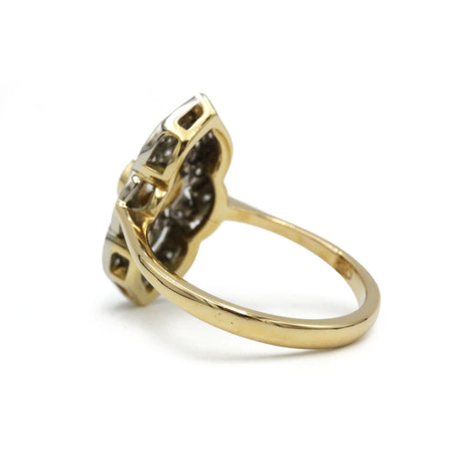 Bague 55 Bague marquise Art déco en or 750 et diamants 58 Facettes SA012