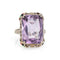 Bague 54 Art déco - Bague cocktail en or blanc 14 carats, améthyste et émail 58 Facettes G13475