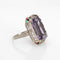 Bague 54 Art déco - Bague cocktail en or blanc 14 carats, améthyste et émail 58 Facettes G13475