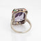 Bague 54 Art déco - Bague cocktail en or blanc 14 carats, améthyste et émail 58 Facettes G13475