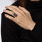 Bague 48 Bague cocktail Art déco en platine 900, rubis, onyx et diamants 58 Facettes G13439