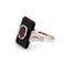 Bague 48 Bague cocktail Art déco en platine 900, rubis, onyx et diamants 58 Facettes G13439