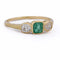 Bague 55 Bague vintage en or jaune 18 kt, émeraude et diamants 58 Facettes AN707 P8 (0969)