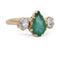 55 Bague vintage en or jaune 18 kt, émeraude et diamants 58 Facettes AN706 (05119)