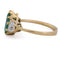 55 Bague vintage en or jaune 18 kt, émeraude et diamants 58 Facettes AN706 (05119)