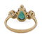55 Bague vintage en or jaune 18 kt, émeraude et diamants 58 Facettes AN706 (05119)