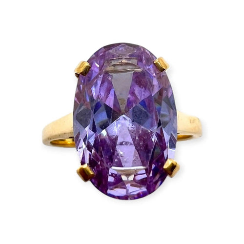 Bague 58 Bague en or jaune 750 avec pierre type améthyste 58 Facettes 330098926
