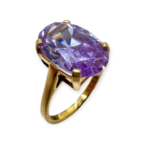 Bague 58 Bague en or jaune 750 avec pierre type améthyste 58 Facettes 330098926