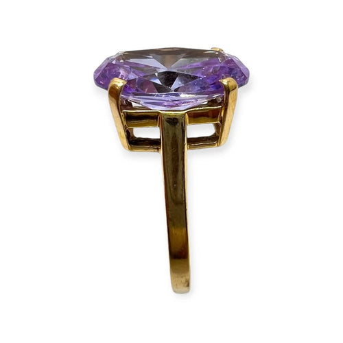 Bague 58 Bague en or jaune 750 avec pierre type améthyste 58 Facettes 330098926
