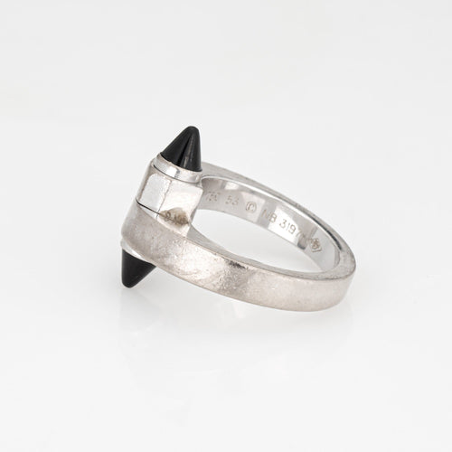 Bague 53 Cartier Menotte - Bague en or blanc 18 ct et onyx, taille 53 58 Facettes G13580