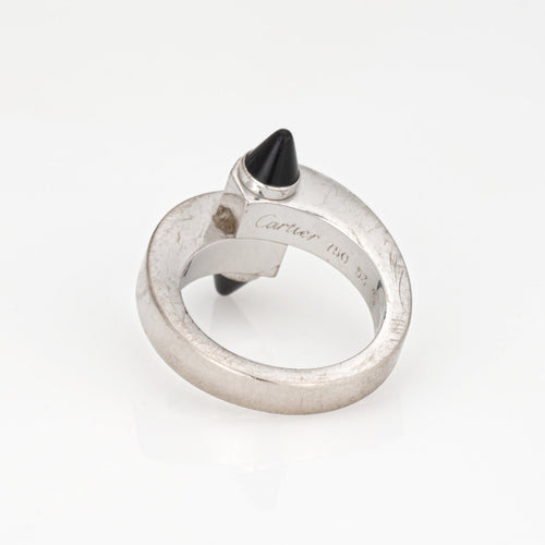 Bague 53 Cartier Menotte - Bague en or blanc 18 ct et onyx, taille 53 58 Facettes G13580