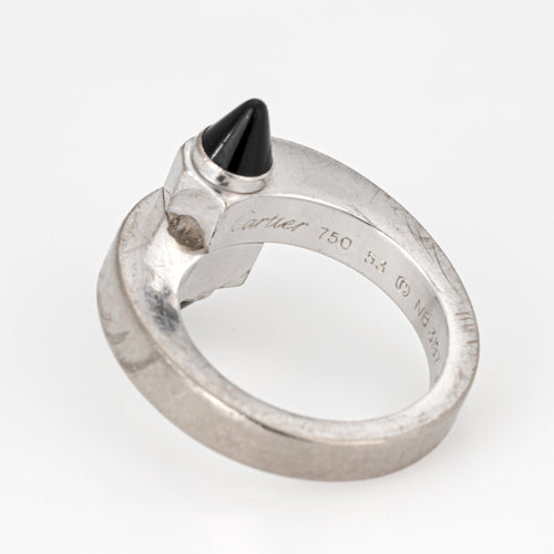 Bague 53 Cartier Menotte - Bague en or blanc 18 ct et onyx, taille 53 58 Facettes G13580