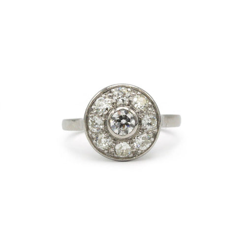 Bague 50 Art déco - Bague en platine 950 et diamants 58 Facettes SA052