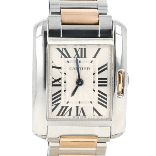 Cartier Tank Anglaise - Montre en or rose et acier 58 Facettes MT47471