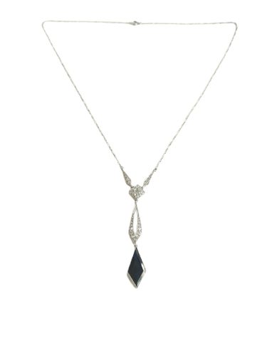 Collier Art déco - Collier négligé en platine, saphir et diamants 58 Facettes 01378
