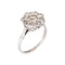 Bague 50 Art déco - Bague cluster halo en or blanc 14 carats et diamants 1,70 ct 58 Facettes G12656